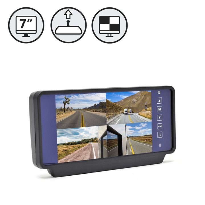 Rear View Safety 7" Quad View Replacement Mirror Monitor