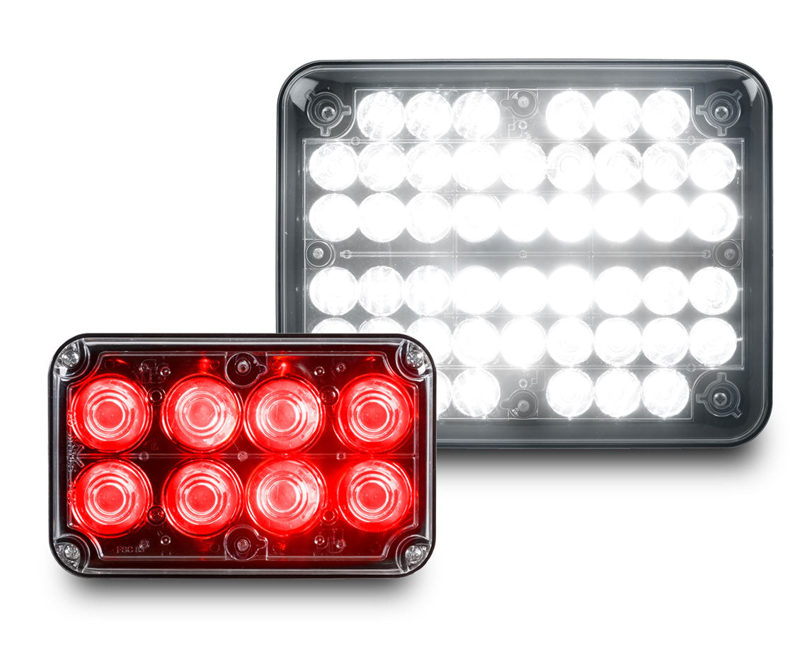 Federal Signal Traffic Clearing light 6X4 Red/Blue Pair