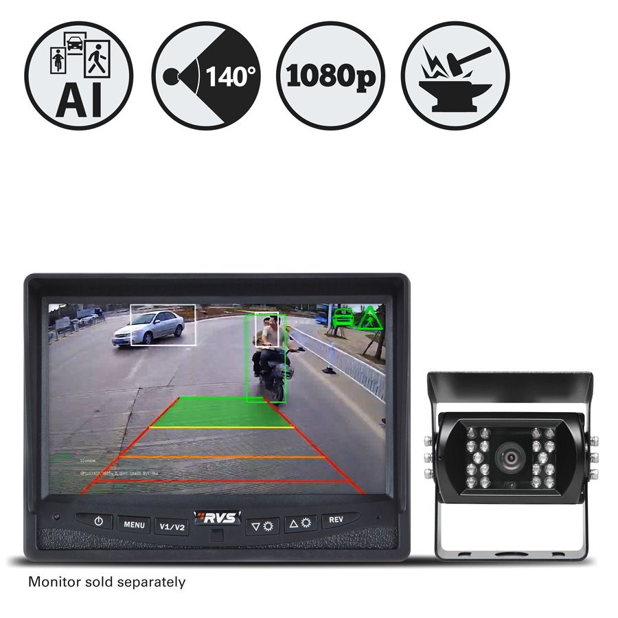 Rear View Safety 1080p Wide Angle Advanced AI Camera with 18 Infrared Illuminators
