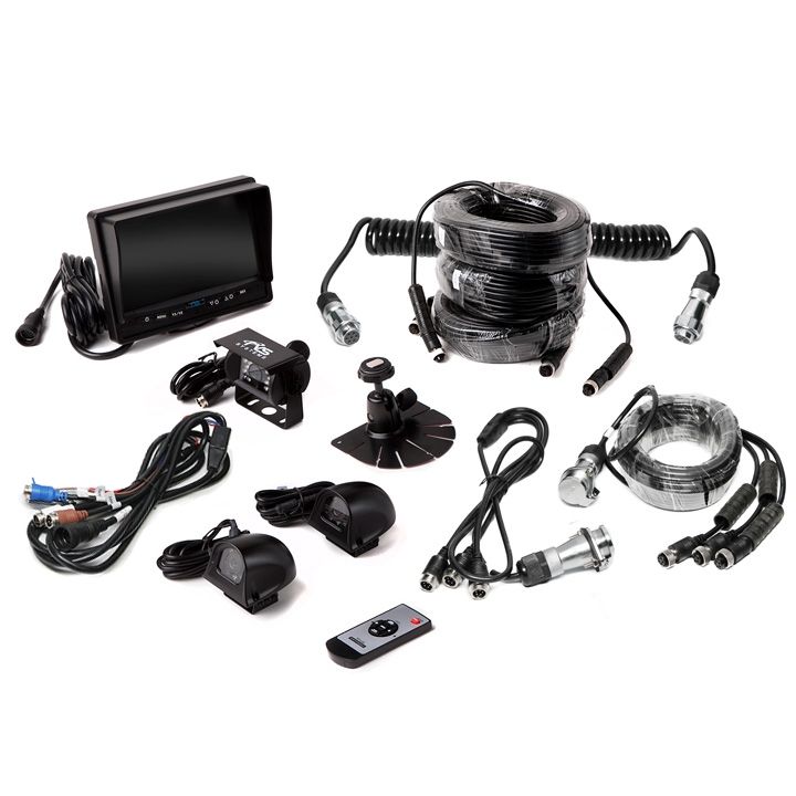 Rear View Safety Backup Camera System with Side Cameras and Multi-Camera Quick Connect Kit 2