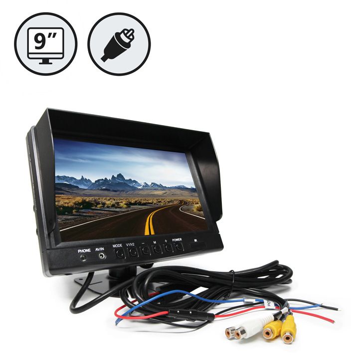 Rear View Safety 9" TFT LCD Digital Color Rear View Monitor (RCA Connections)