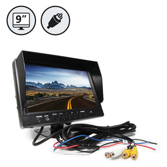 Rear View Safety 9" TFT LCD Digital Color Rear View Monitor (RCA Connections)