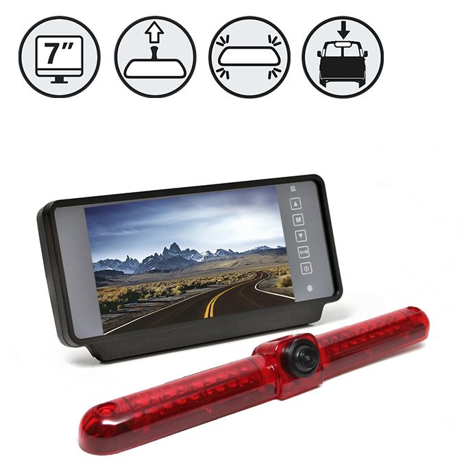 Rear View Safety Backup Camera System with Universal Third Brake Light Camera