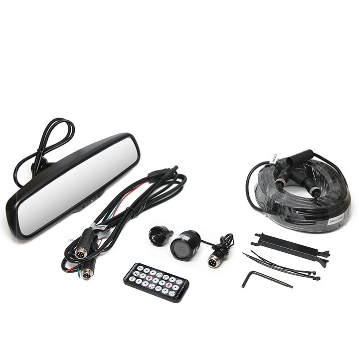 Rear View Safety Backup Camera System with Flush Mount Camera and Mirror Monitor 2