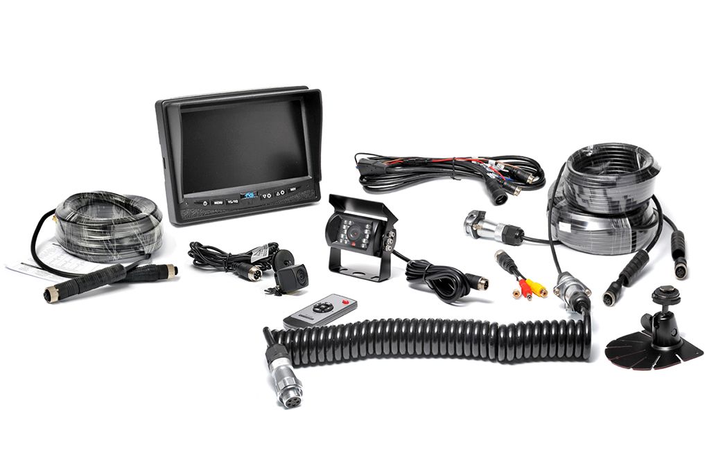Rear View Safety Backup Camera System | Two Camera Setup (One Surface Mount, One 130°) with Trailer Tow Quick Connect Kit 2